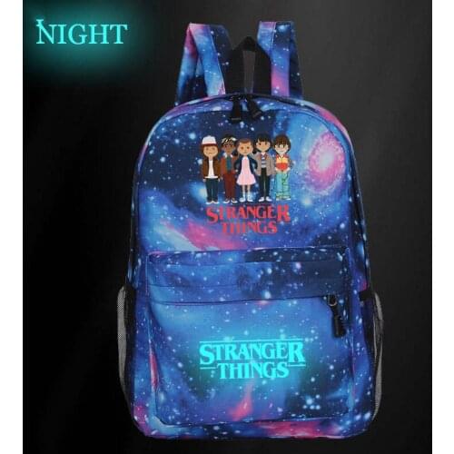 Stranger Things Galaxy Men Women Luminous Backpack teens Boys Girls Back to School Gift Mochila Stranger Things Rucksack
