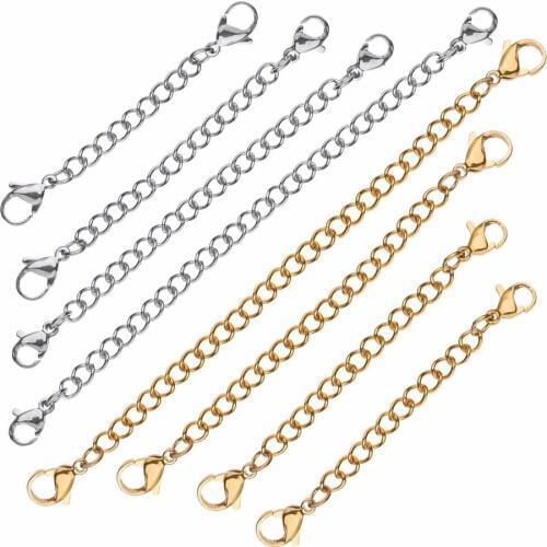 20 pcs Extender 316L Stainless Steel Bracelet Necklace Extender Chains for Men Women Jewelry Makings ,Length from 2" to 6"