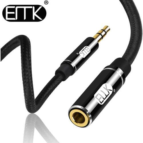 EMK 3.5mm Jack male to 3.5mm Female Aux Extension Cable Audio Cable Headphone Extension Cable Cord for Computer