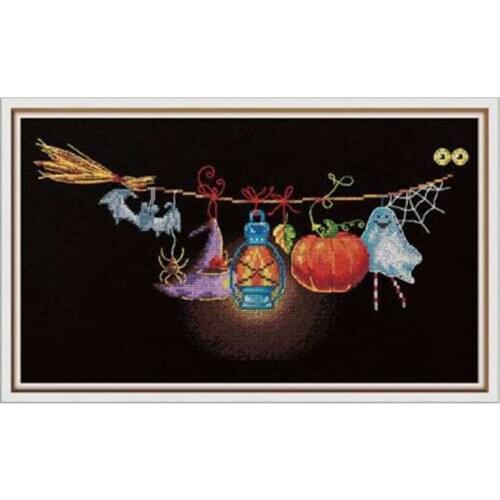 Halloween magic lights patterns Counted Cross Stitch 11CT 14CT DIY wholesale Chinese Cross Stitch Kit Embroidery Needlework Sets