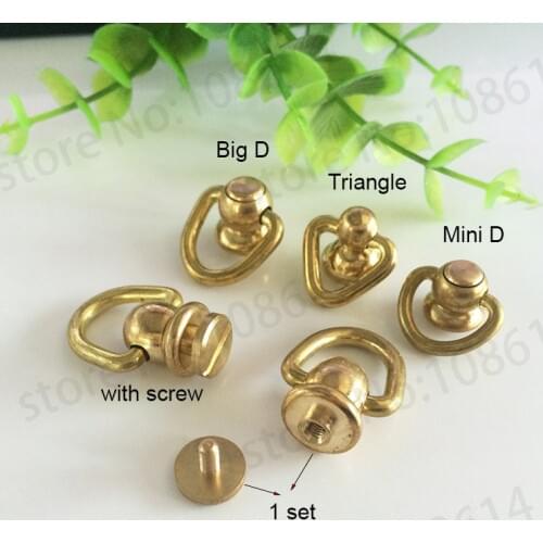 1 set 360 degree rotate Metal Head Button Stud Screwback Spot Nail Rivet with Screw Bag Purses Rivets Leather Craft