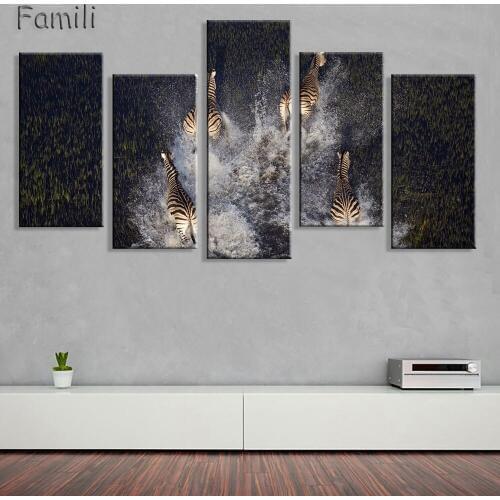 Zebra Deer Simple Canvas Painting Wall Art Animal Posters and Prints Paintings for Living Room Wall Frameless Dropshipping