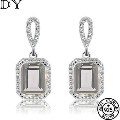 DY Real Big Stone Real Natural Green Amethyst 925 Sterling Silver Fine Jewelry For Women Party Wending Engagement Gift