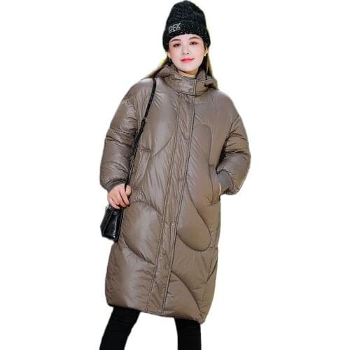 Women Winter Hooded Windproof Big Pocket X-Long Coat Puffer Jacket Cotton Padded Parkas Outwear Overcoat