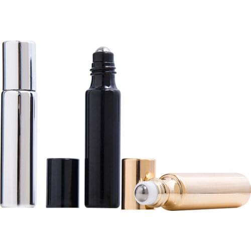 Free Shipping 50pcs/lot 5ml UV Glass Perfume Bottles Essential Oil Glass Bottle Empty Rollon Glass Bottle Cosmetic Package Vials