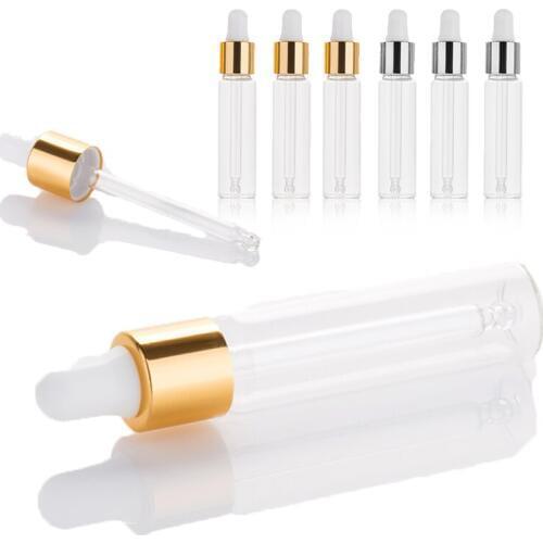 6pcs/lot 10ml Glass Dropper Essential Oil Perfume Bottle Empty Cosmetics Container Mini Travel Empty Perfume Bottle Thick Glass