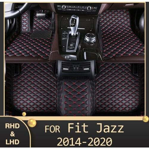 MIDOON Car floor mats for Honda Fit Jazz 2014 2015 2016 2017 2018 2019 2020 Custom auto foot Pads automobile carpet cover