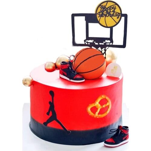 Basketball Cake Topper For Kids Birthday Cake Decoration Cake Decorating Tools 5Pcs/Set Love Gift Party Supply Mini Hoop Shoe