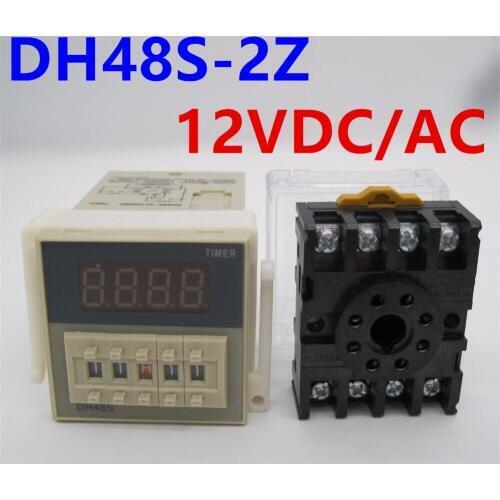 Free Shipping DH48S-2Z 0.01s-99H99M Programmable Time Timer Relay Switch On Delay SPDT 2 Groups Contacts 8 Pins 12VDC/AC