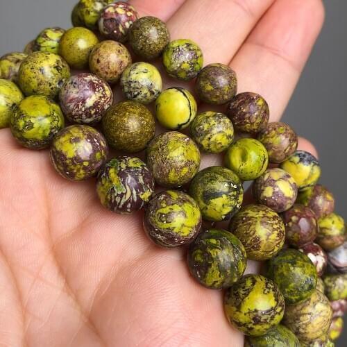 Natural Stone Beads Yellow Sea Sediment Jaspers Round Loose Spacer Beads For Jewelry Making DIY Charm Bracelet Necklace 6/8/10mm