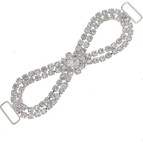 Rhinestone Chain Bikini Connectors Solid Brass Belt Buckle Chain Crystal Slider Accessories Bags Decorative Buttons For Clothing