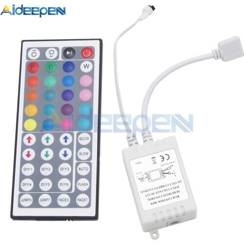 RGB LED Controller 4 Pin IR 24 Key 44 Key IR Remote 3 Key Pressed Dimmer On/off Switch For 5050 3528 RGB LED Strip Light