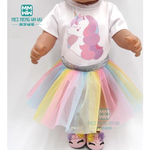 Baby doll clothes for 43-45cm toy new born doll and american doll girl dress fashion cartoon dress