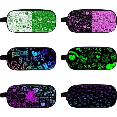 3D Double Layer Lil Peep Functionary PencilCase Stationery Bag Women Cosmetic Bag Gift Children PenBag Student Cartoon PencilBox