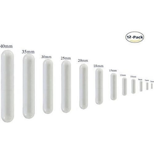 Laboratory 12Pcs PTFE Magnetic Stirrer Mixer Stir Bar Spinbar White Color