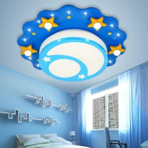 Childrens room lamp ceiling lamp LED cartoon boy girl warm and lanterns simple eyes Princess stars moon bedroom lamps