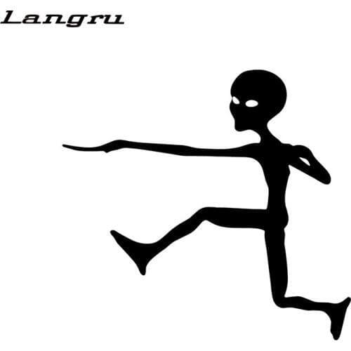 Langru 15cm*14cm Alien Fashion Decal Vinyl Car Sticker Cute And Interesting Fashion Decals Accessories Jdm