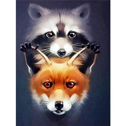 Fox DIY diamond drawing cartoon fox full diamond embroidery cross stitch rhinestone Mosaic painter home decoration