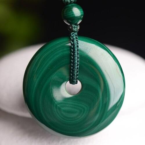 Natural Green Jade Pendant Beads Necklace Charm Jadeite Jewelry Hollow Carved Gifts for Women Men