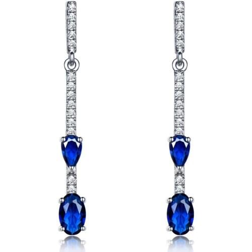 New genuine Earrings 14K pure gold elegant female sapphire high end attractive female Earrings factory direct sales