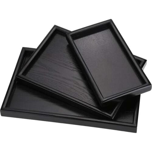 Rectangle Shape Wood Tea Coffee Snack Food Meals Serving Tray Plate Restaurant Trays Food Cake Plate