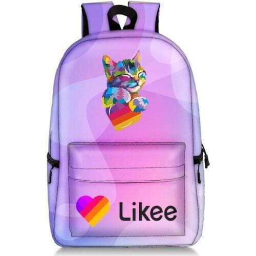 17 inch Likee Backpack "LIKEE 1 (Like Video)" Russia Style Floral Bookbag Harajuku Laptop School Bags for Teenage Girls Bag Pack