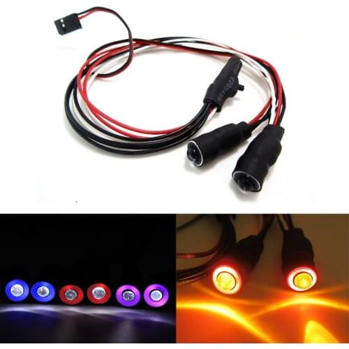 LED Headlight Angel Eyes & Demon Lights for 1/10 RC Rock Crawler Axial SCX10 RC4WD D90 CH3 control for Jeep Wrangler Body Shell