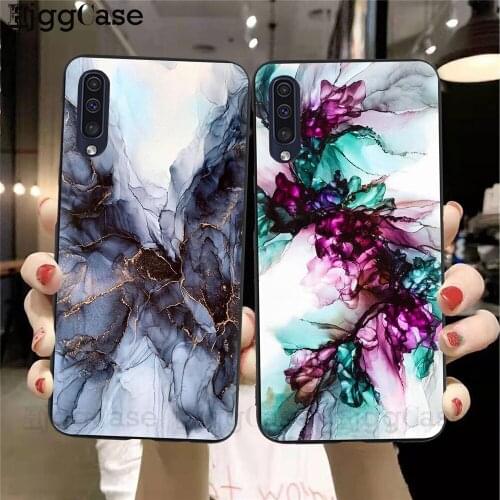 Dark Blue Marble Stone Texture black Cover Phone Case For Samsung A51 A71 A10 A20 A30 A50 A40 A70 A7 A8 A6 Plus 2018 Cover Case