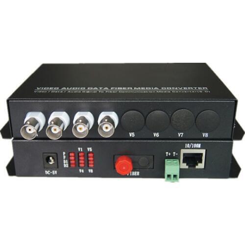 Fiber Media Converter 4CH Video+10/100Mbps Ethernet +Data S/M 20Km