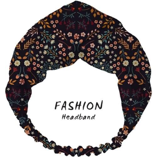 2020 Women Summer Bohemian Hair Accessories Hair Bands Watercolor Flowers Print Headbands Cross Bandanas HairBands Scrunchies