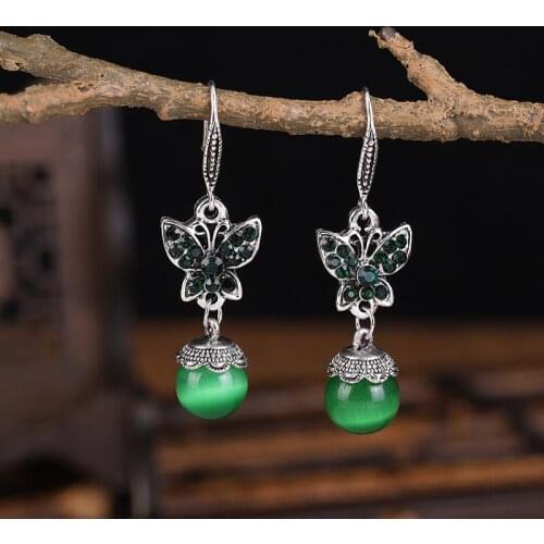 YaYi Jewelry Fashion Multi-Color Milk Stone Opal Rhinestone Dangle Crystal Women Silver Color Wear Ear Hook Stud Tassel Earrings