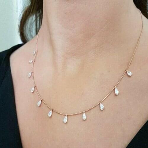 925 sterling silver Turkish handmade jewelry white topaz womens necklace