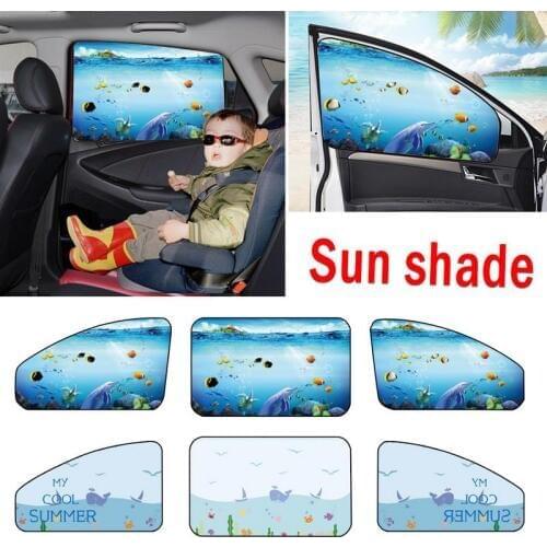 1pc Universal Cartoon Shade Curtain Car Magnetic Sunshade Side Window Magnetic Insulation Shading Curtain Car Accessories