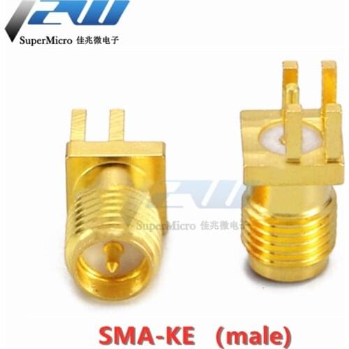10pcs /lot RF Connector SMA-KHD SMA-KE External Screw Inner Pins All Copper Plated Gold