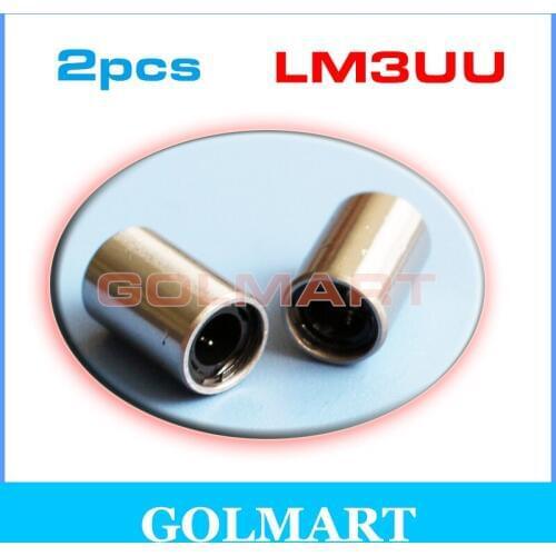 2pcs Linear Bearings New Precision LM3UU LM3710UU Bearing Linear Motion Bush Bushing Size:3*7*10mm for 3mm shaft rail