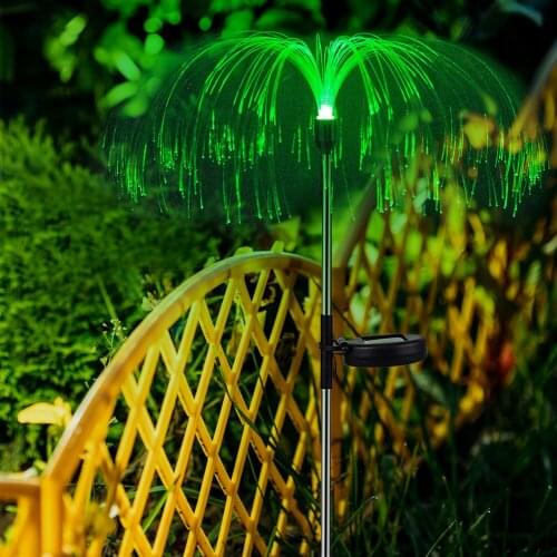 2pcs Solar Fiber Optic Light LED Outdoor Decorative Grass Light Colorful Color Fiber Light Christmas for home Decoration Light