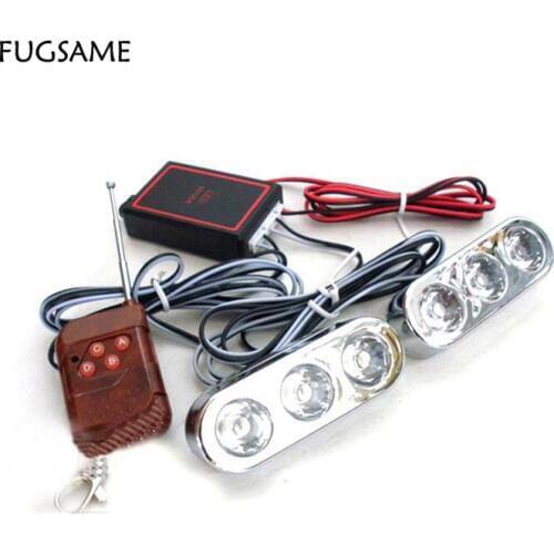 2016 NEW Wireless Remote control Super Bright 2*3 6LED DRL Daytime Running Driving Lights Fog Lamps 12V DC Strobe Flash light
