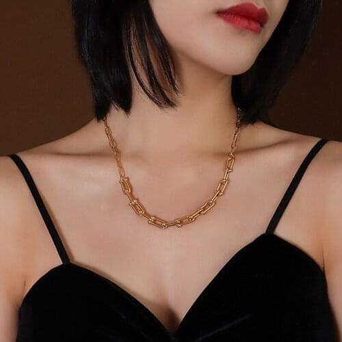 2021 Personalized Thick Chains Necklace Fashion 18 k Gold Color Metal Choker Woman 316 l Stainless Steel Jewelry Never Fade