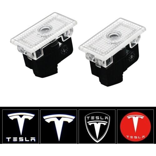 2PcsWelcome Lamp Car Led Courtesy Car Door Signal Lamp Puddle Lights Projector Light Ghost Shadow Lights for Tesla Model S X