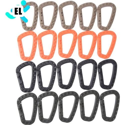 5Pcs Carabiner Climb Clasp Clip Hook Backpack Molle System D Buckle Military Outdoor Bag Camping Climbing Accessories