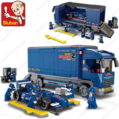 641pcs SLuban F1 Racing Tool-Car Educational Toy Childrens Assembled Car Model Building Block Minifigures Toy Gift For Children