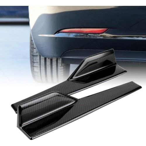 80% Hot Sales!! 2Pcs/Set Auto Side Skirt Fin-Shaped Easy to Install Carbon Fiber Universal Anti-Scratch Car Side Splitter for