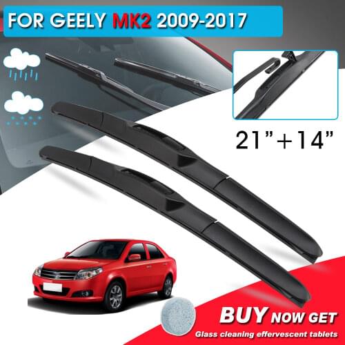 BROSHOO Car Front Window Windshield Wipers Blade For Geely MK2 21"+14" LHD&RHD Car Model Year 2009-2017 Auto Accessories