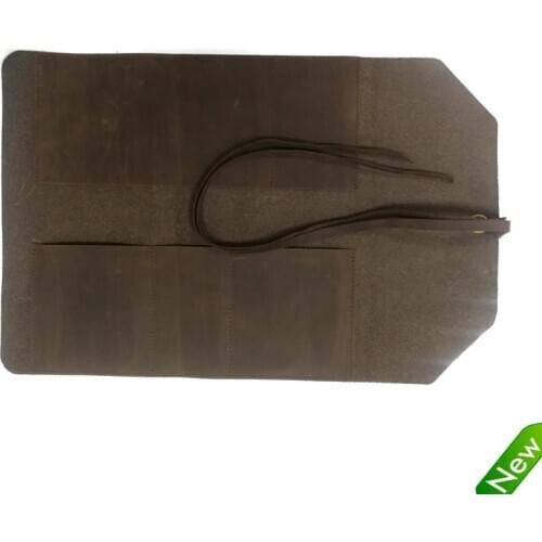 Roll Tool Case Multi-Purpose Tool Roll Up Bag Wrench Roll Pouch First Layer Cowhide Roll Tool Bag Lightweight Portable Storage