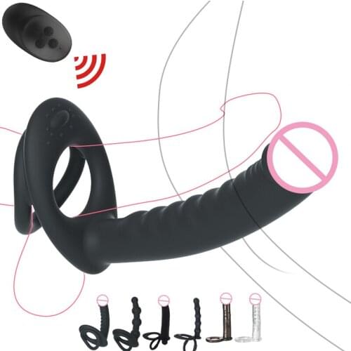 Double Penetration Strap On Dildo Anal Plug Tpe/Silicone Butt Plug Strapon Sex Toys Vaginal Insertion Toys Cockring Buttplug Men