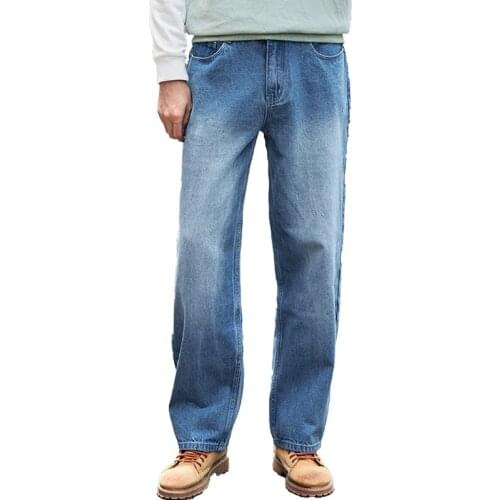 Summer Slim Fit Breathable Oversized Mens Jeans Hip Hop Denim Street Wear Wide Leg Pants Blue Loose Pants