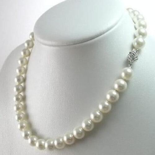 Hot sale wholesale >8-9mm AAA+ White South Sea Pearl Necklace 18" LL033
