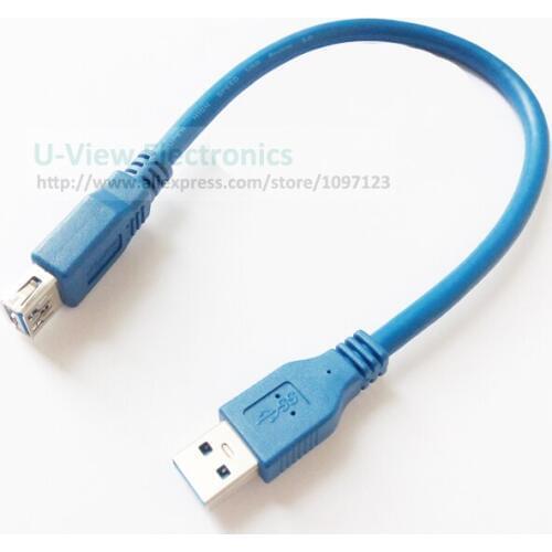 Super Speed USB 3.0 A male to A Female Extension Cable Blue About 30CM/Free Shipping/1PCS