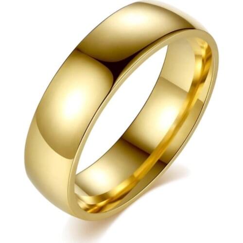 6mm/ 8mm Classic Wedding Ring for Men Women Gold / Blue / Color Stainless Steel US size