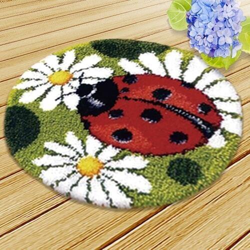 Latch hook Rug Canvas Knitted Cushion Embroidery Carpet Mat Crocheting Kit Cross Stitch Fomiaran Latch Hook Needlework Handmade